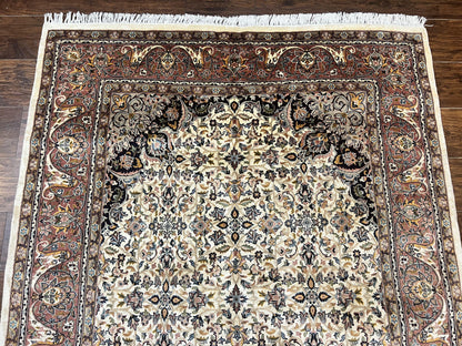 Pak Persian Rug 5x8, Handmade Wool Oriental Carpet, Vintage Rug, Floral Allover, Very Fine 320 KPSI
