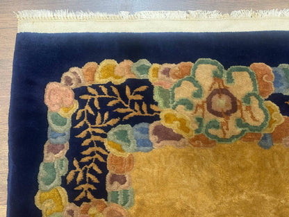 Chinese Wool Rug 3x5 Handmade Vintage Carpet Peking Style Handcrafted