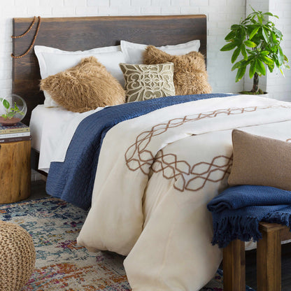 Merrittstown Cotton Knitted Pouf Natural Footrest