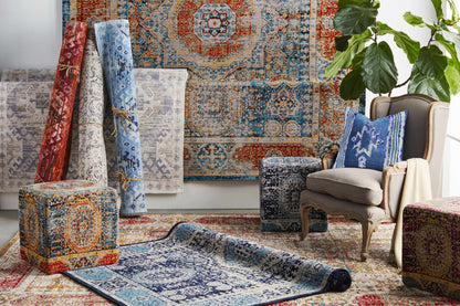 Gretna Magenta Ottoman Pouf By Adin Collection For Living Room Decor And Flexible Seating