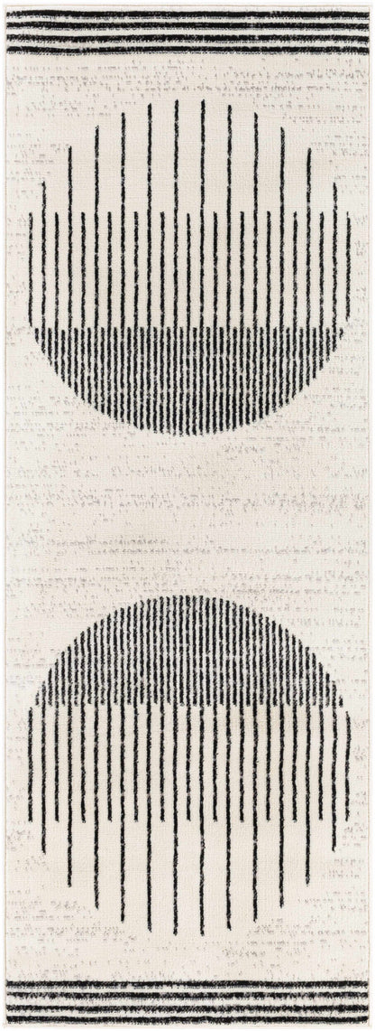 Angus Black  White Geometric Area Rug - Modern Home Décor