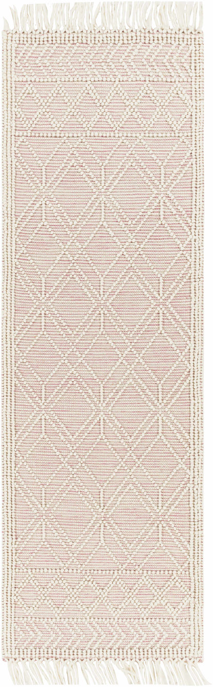 Soft Pink Wool Area Rug - Cozy Stylish Home Décor