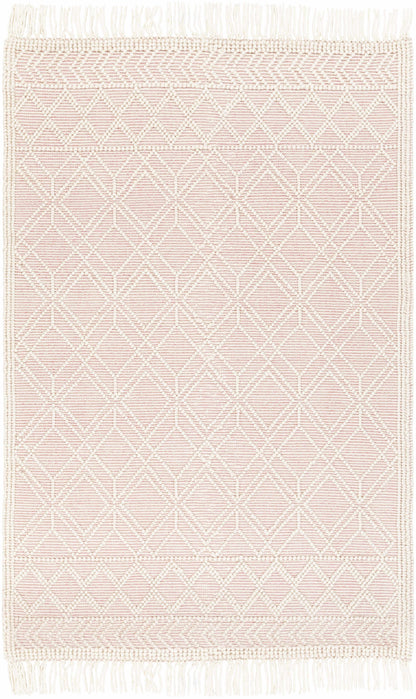 Soft Pink Wool Area Rug - Cozy Stylish Home Décor