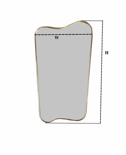 brass mirror in powder room dimension