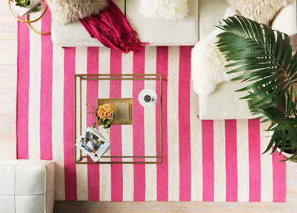 Ivory Pouf By Friendsville Solid And Striped Design Bedrooms