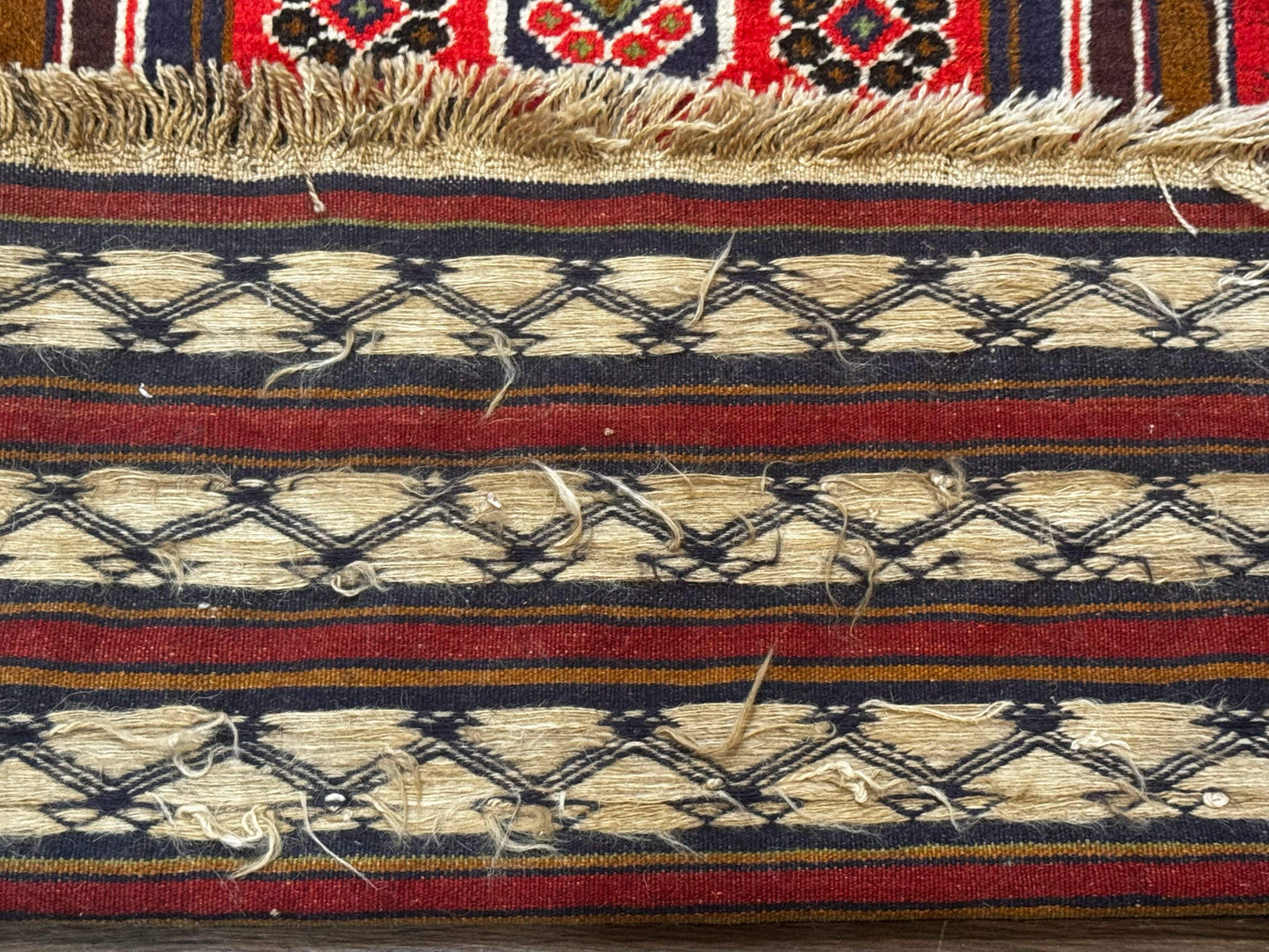 Handmade Afghan Rug 3x5 Tribal Geometric Navy Blue Wool Rustic Living Room Accent