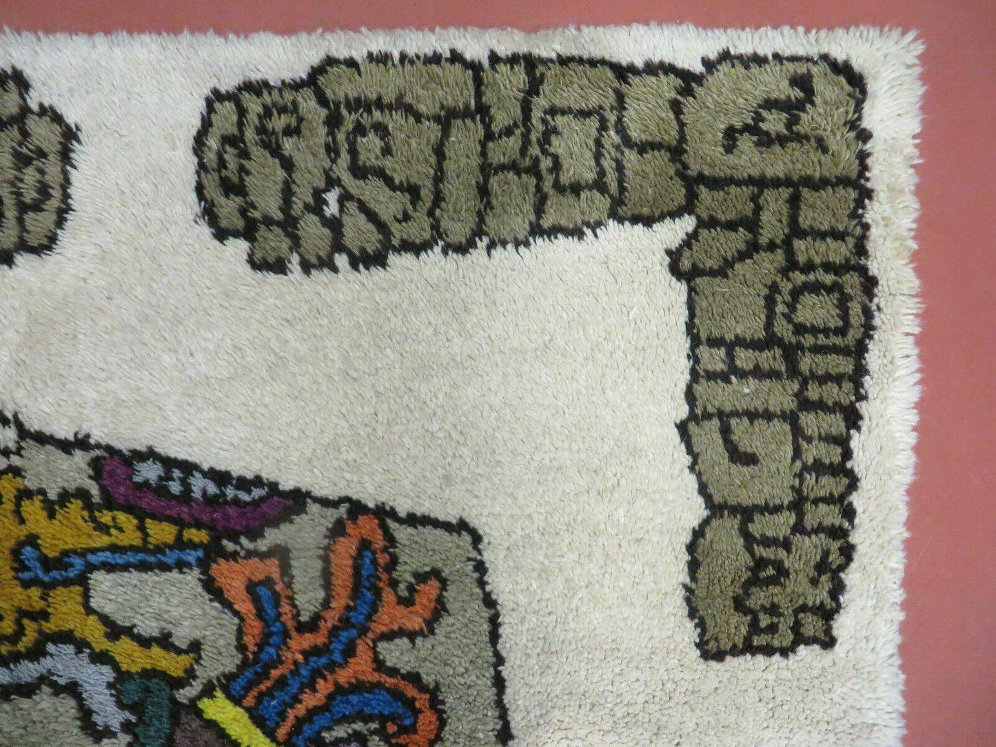 Hand Knotted Wool Rug Vintage Prince Motif Tribal Nomadic Shag 4 By 7