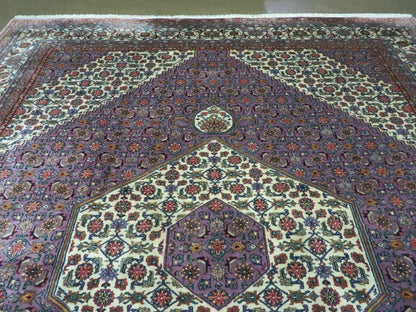 Hand Knotted Wool Rug Vintage Indian 8x10 Medallion Harati Pattern