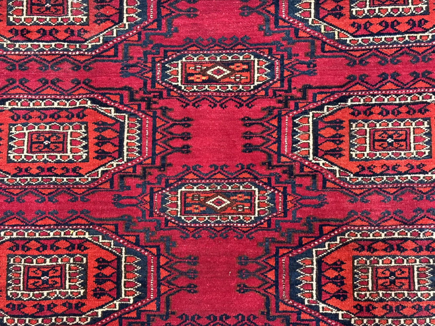 Antique Turkoman Salor Rug, Turkoman Textile, Fine 400 KPSI, Red, Persian Tribal Rug