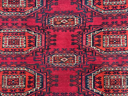 Antique Turkoman Salor Rug, Turkoman Textile, Fine 400 KPSI, Red, Persian Tribal Rug