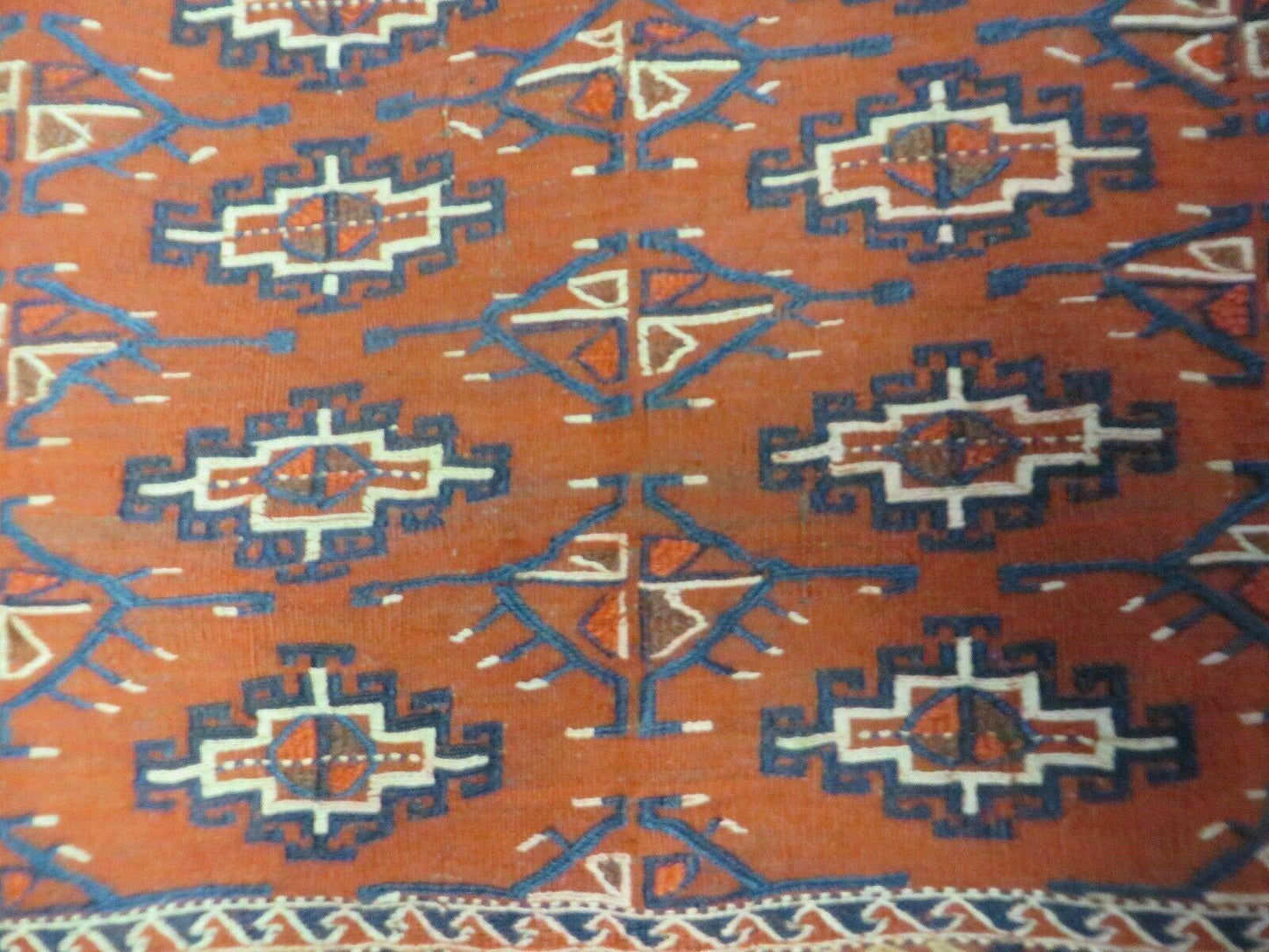 Antique Yamud Turkoman Handmade Rug Pillow Cover Diamond Flat Weave 32x44