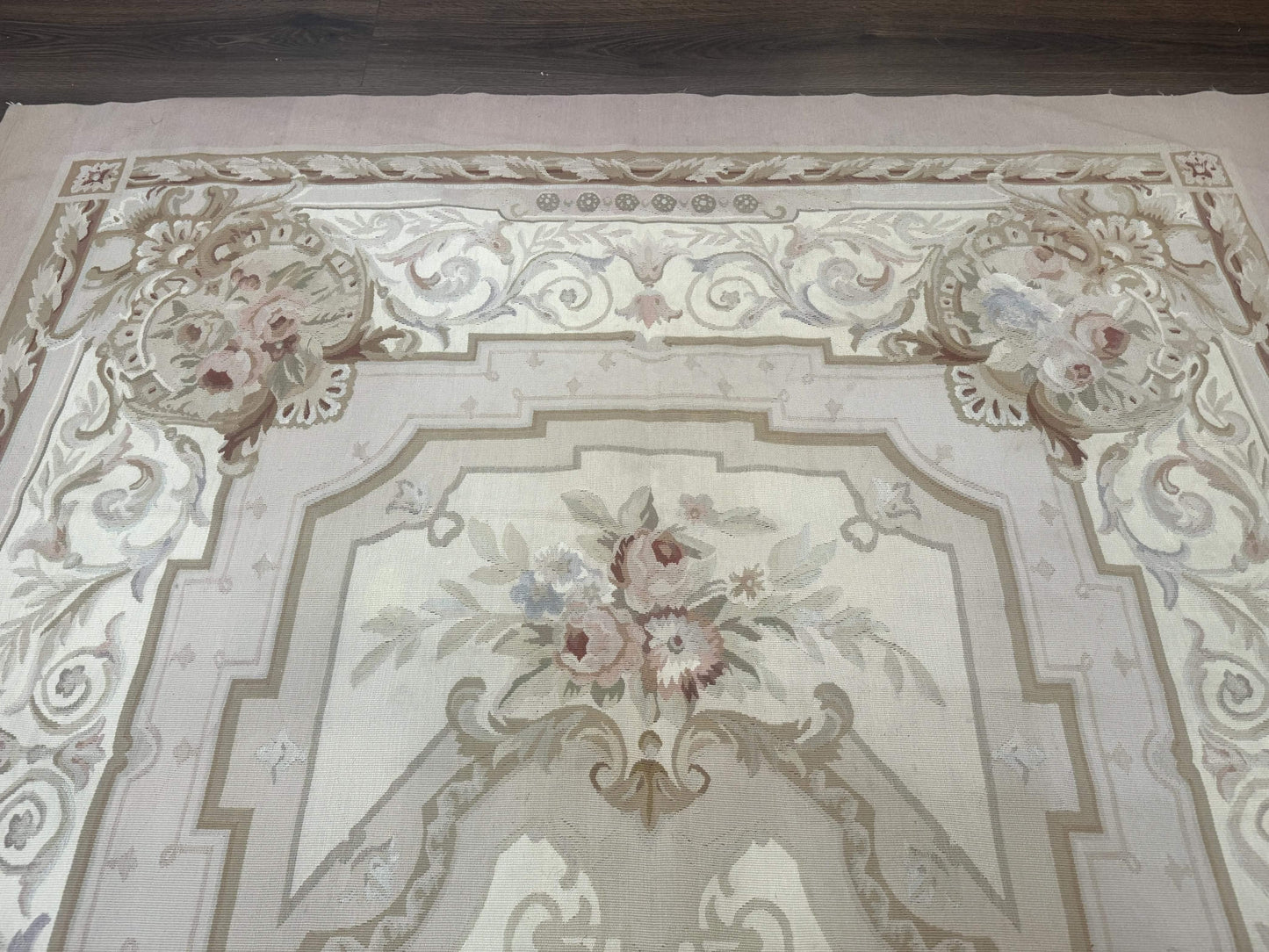 Aubusson Rug 6x9 Vintage Handmade Wool Handknotted European Design