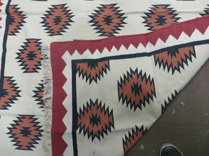 Hand Woven Wool Rug Kilim Dhurrie 5 By 8 Contemporary Oriental Area Rug