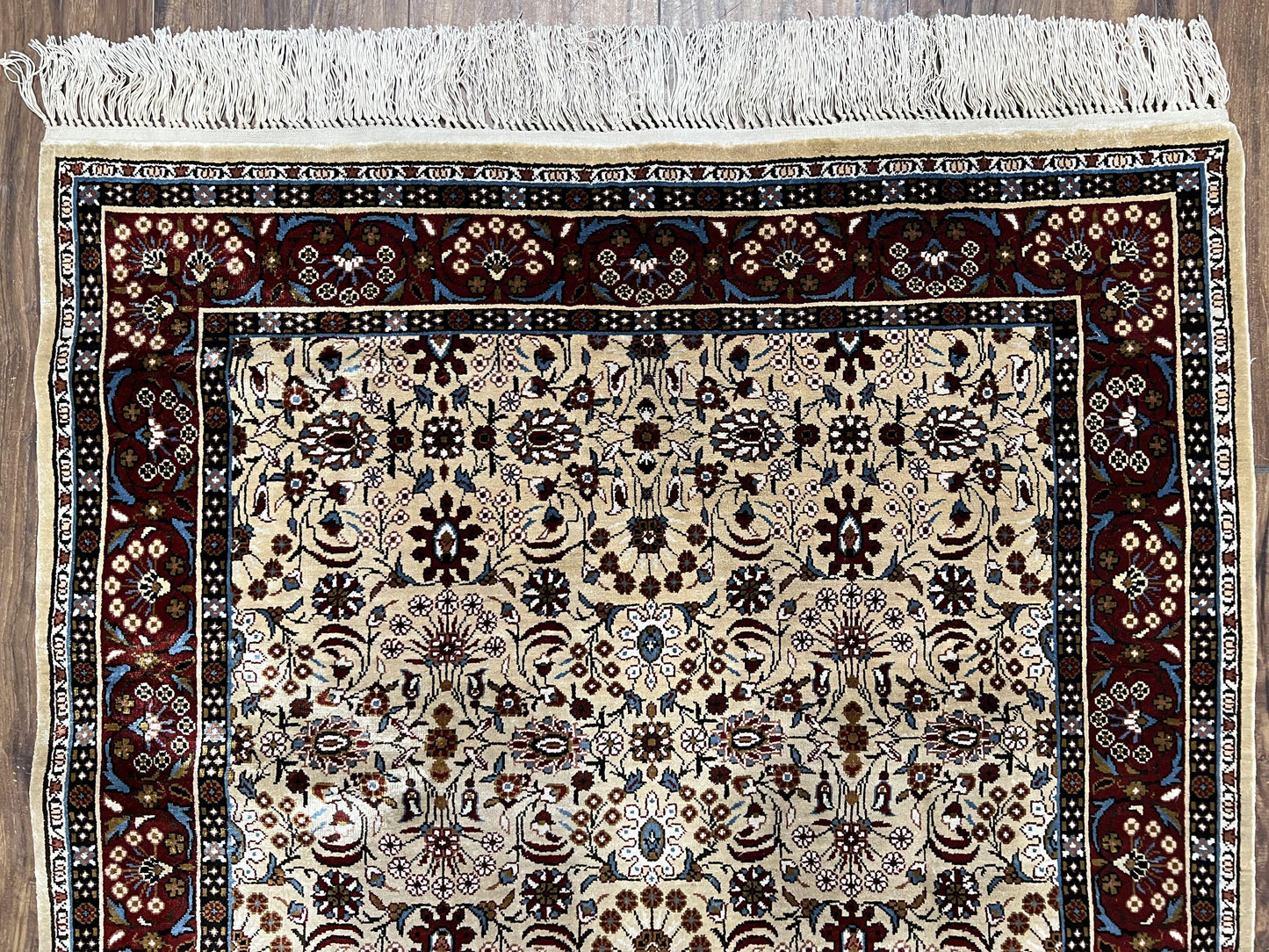 Sino Persian Silk Rug 3x5 Handmade Vintage Silk Carpet With Allover Motif