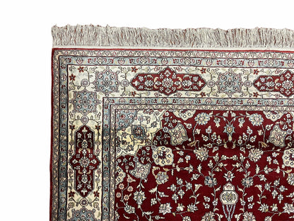 Vintage Handmade Chinese Silk Rug 4x6 Hand Knotted Oriental Silk 400 KPSI