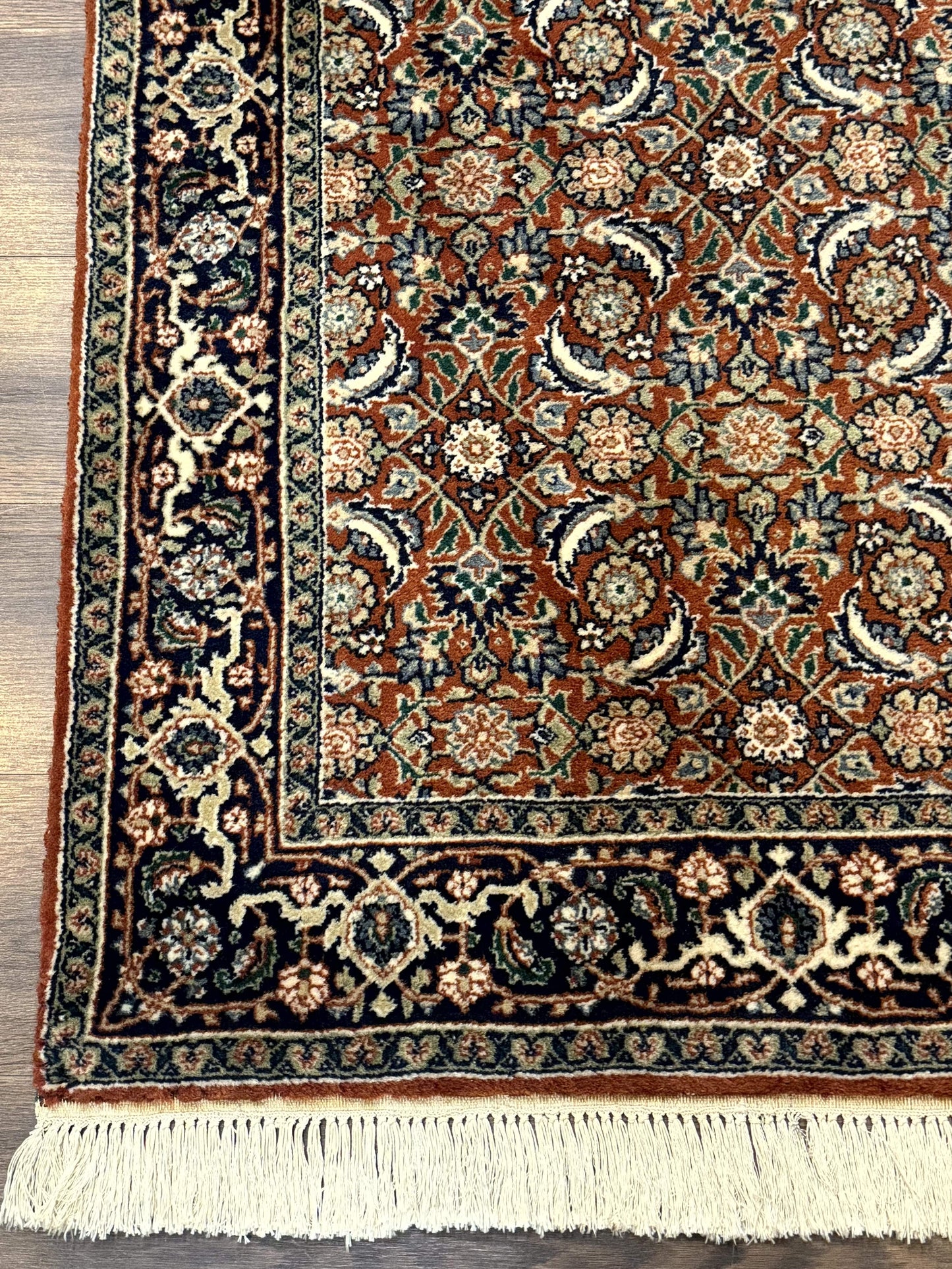 Indo Persian Bijar Rug 3x5 Red Navy Wool