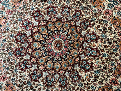 Round Silk Rug 3x3 Handmade Sino Persian Silk On Silk Carpet