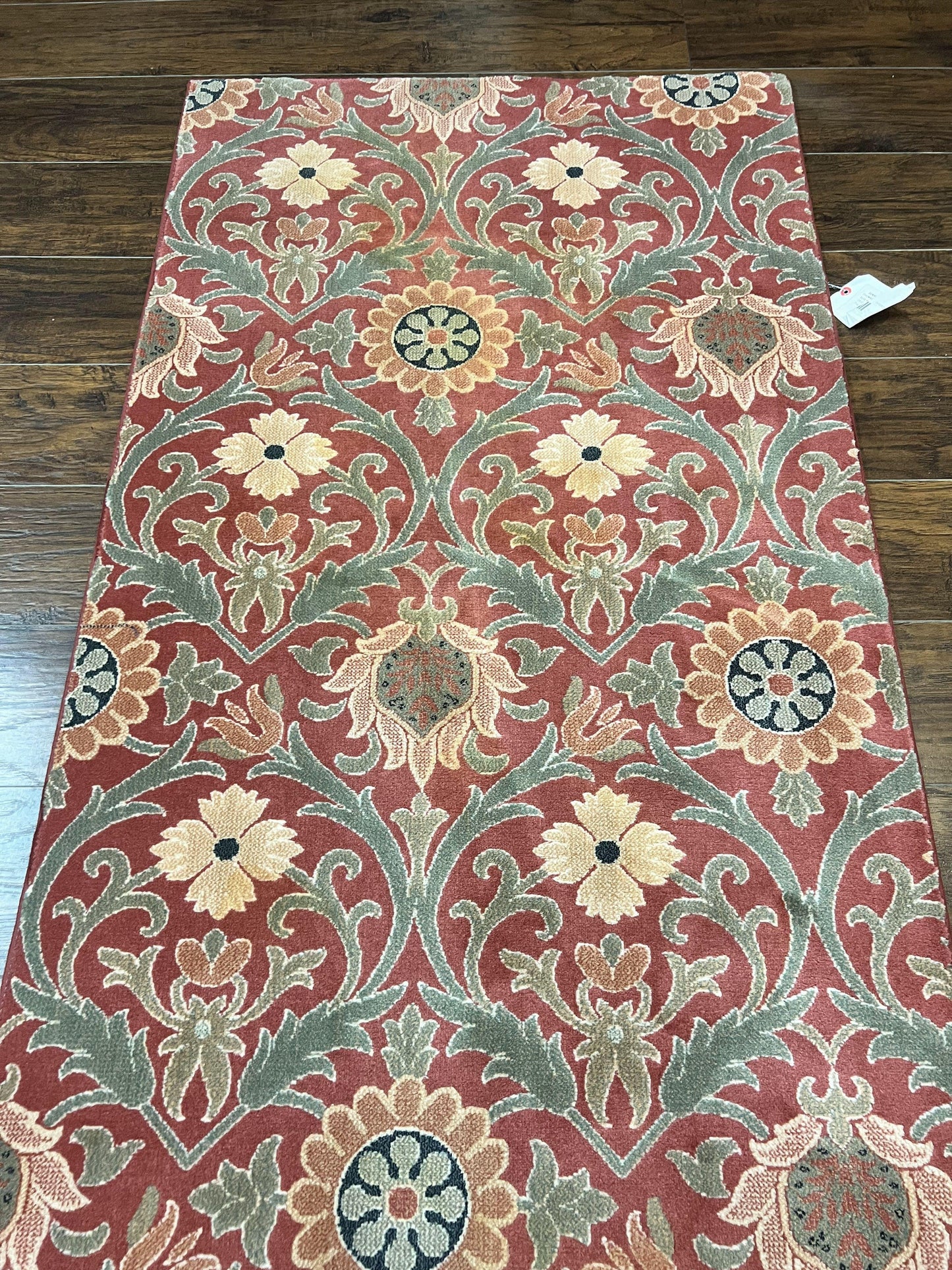 Runner Rug Floral Wool 3 x 14.7 Contemporary Power Loomed Hallway Rug