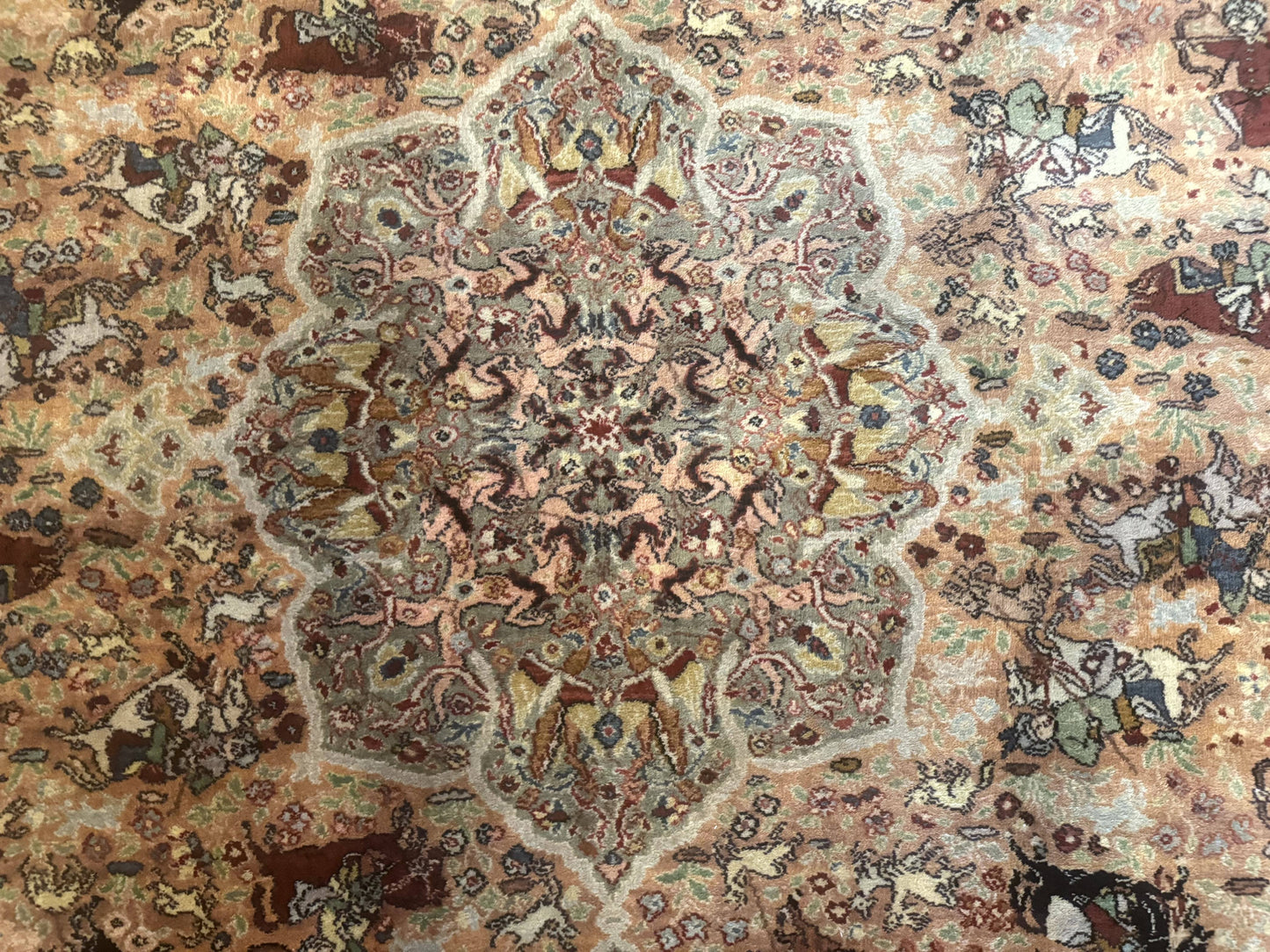 Karastan Wool Rug 8.8x12 Persian Hunting Pattern 723 Vintage Power Loomed Area Rug