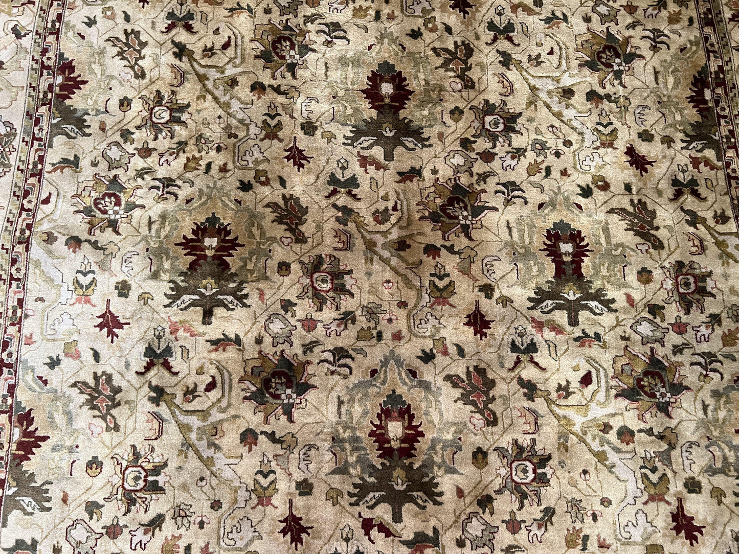 Indo Persian Mahal Rug 8x10 Handmade Hand Knotted Wool Carpet With Floral Design