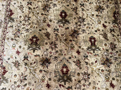 Indo Persian Mahal Rug 8x10 Handmade Hand Knotted Wool Carpet With Floral Design