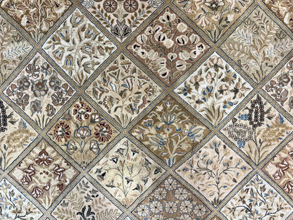 Pak Persian Rug 8x10, Multipanel Kirman Design, Wool Hand Knotted Vintage Carpet, Fine Weave Oriental Rug 8 x 10