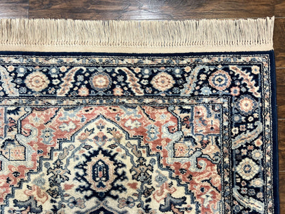 Karastan Blue Heriz Rug #748, Vintage Wool Karastan Carpet 4.3 x 6, Discontinued Original 700 Series Karastan Area Rug