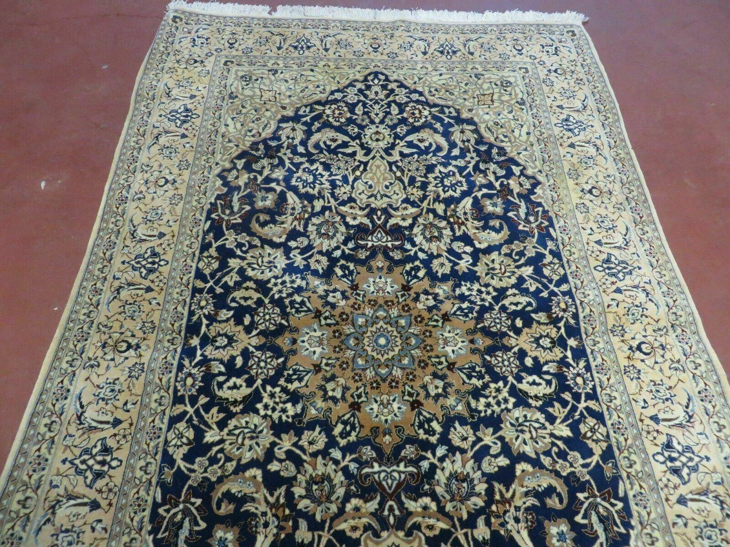Hand Knotted Wool Silk Rug Floral Oriental 4x6