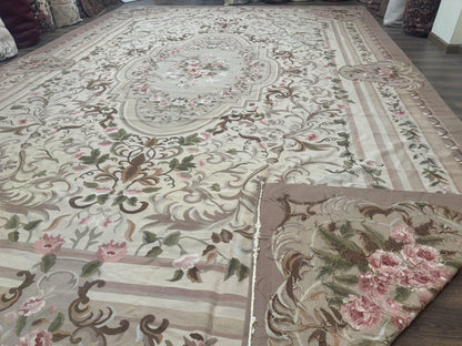 Aubusson Rug Palace Sized 13 X 20 Flatweave Oversized European Design