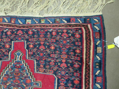 Turkish Kilim Rug Vintage 1940s Wool Flatweave Two Sided Handmade 45x64