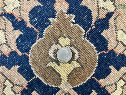 Indian Agra Rug 8x10, Wool Vintage Handmade Carpet, Gray Brown