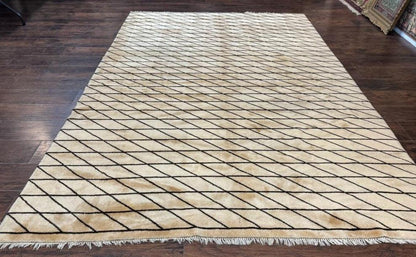 German Wool Rug 7x10 Hand Knotted Contemporary Area Carpet