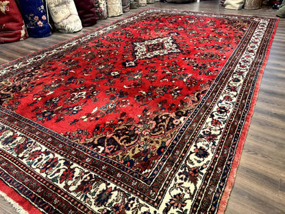 Persian Bibikabad Rug 11x18 Palace Size Red Wool Handmade Large Carpet With Floral Medallion
