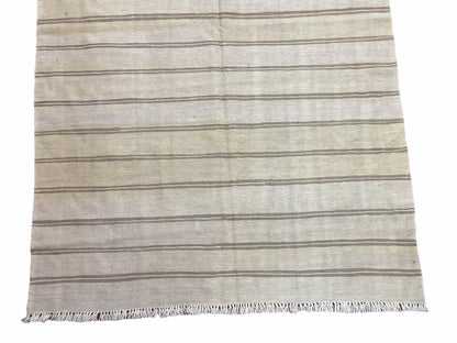 Turkish Kilim Rug 5x8 Hand Knotted Wool Flatweave Southwestern Gray