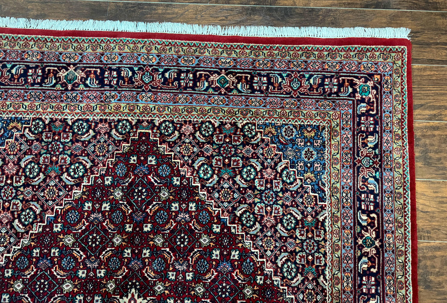 Indo Persian Bidjar Rug 6x9, Vintage Wool Handmade Carpet