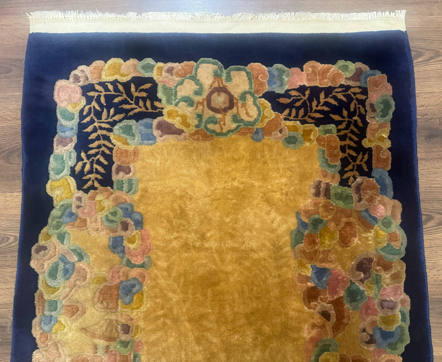 Chinese Wool Rug 3x5 Handmade Vintage Carpet Peking Style Handcrafted