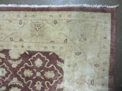 Vintage Peshawar Rug Chobi Floral Wool Hand Knotted Vegetable Dye 7x10 Ft