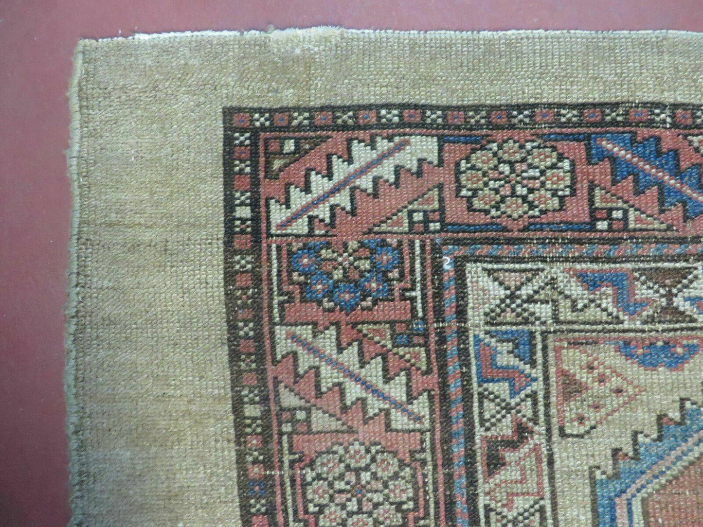 3'4" X 12' Antique Hand Made Turkish Wool Rug Runner Carpet Camel Hair Nice
