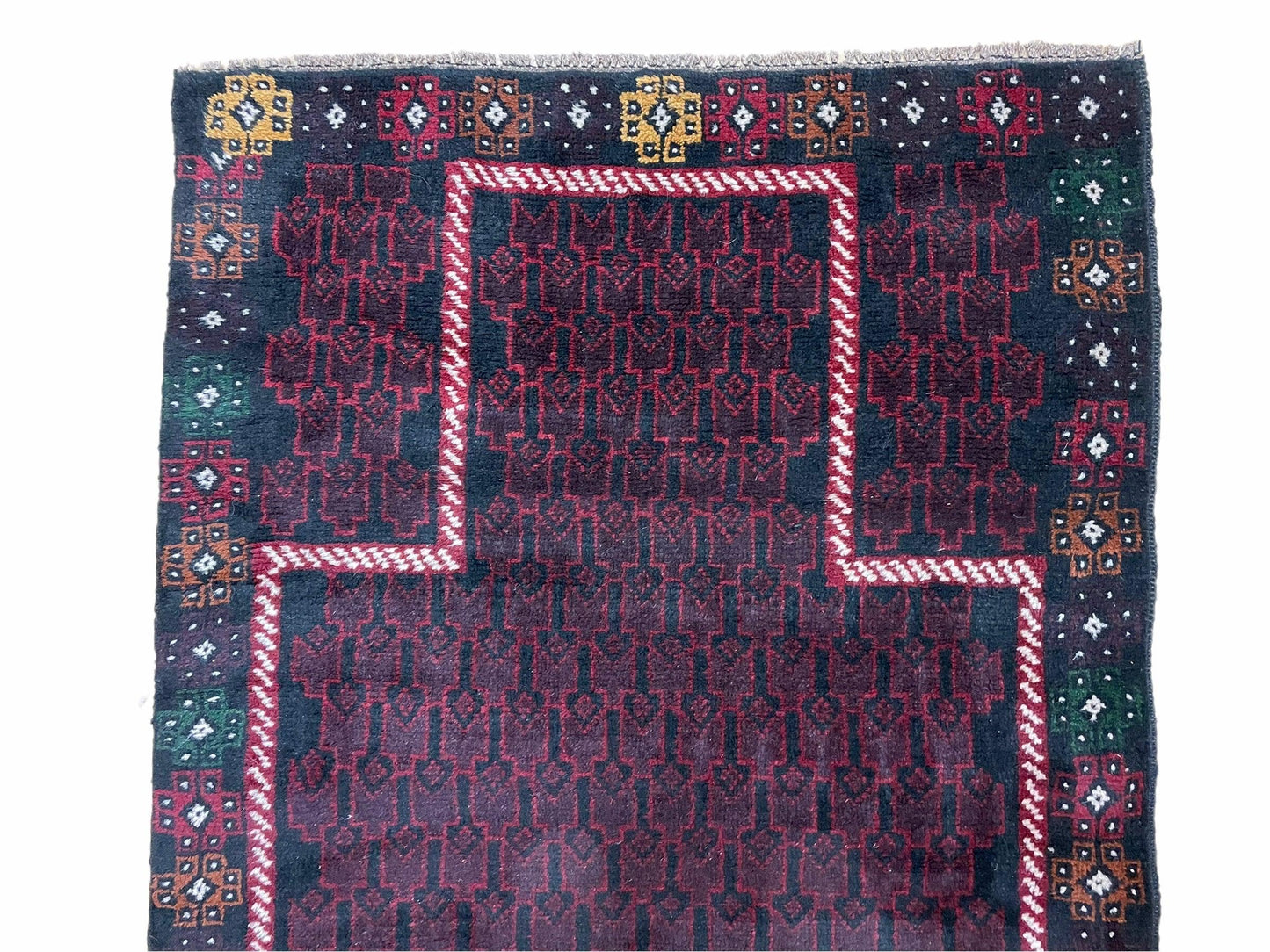 Baluchi Rug Vintage Handmade Afghan Wool Hand Knotted 3x5 Tribal Carpet