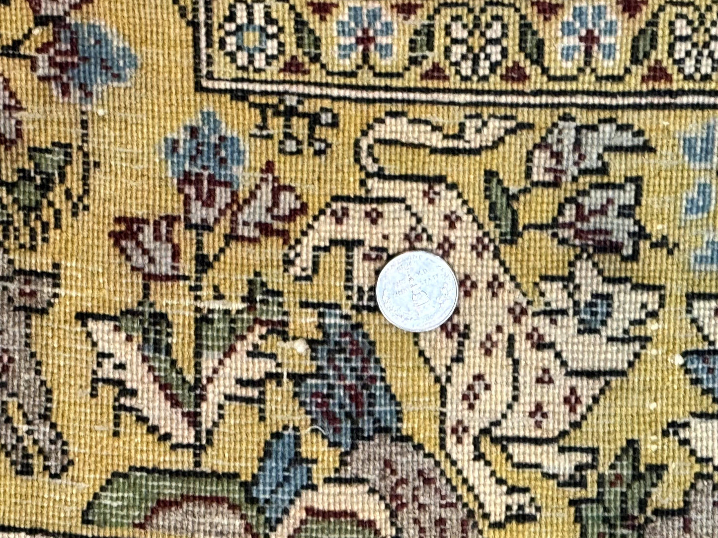 Persian Qum Tree of Life Rug 3.5 x 5.5, Animal Pictorials, Kork Wool with Silk Highlights