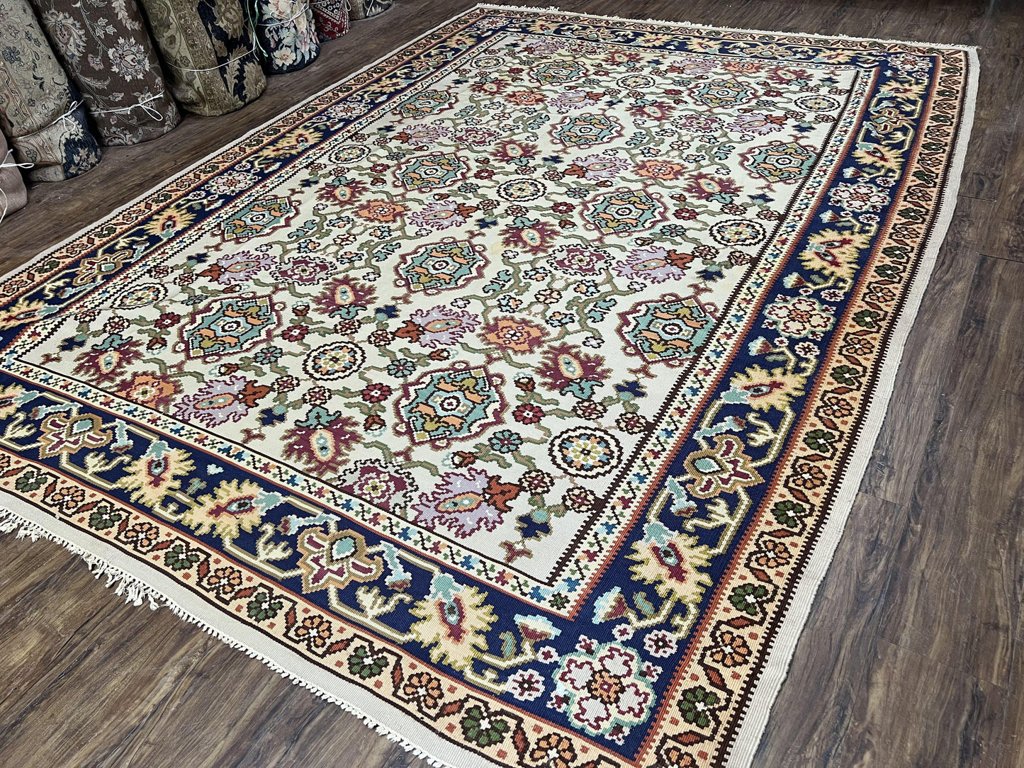 Antique Turkish Kilim Rug 7x10 Hand Woven Wool Flatweave Vintage Carpet