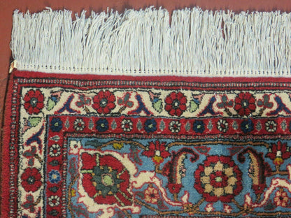 Navy Blue Antique Persian Rug 7x11, Veramin Mina Khani Repeated Allover Pattern, Vintage Authentic Hand Knotted Handmade Wool Room Sized Carpet