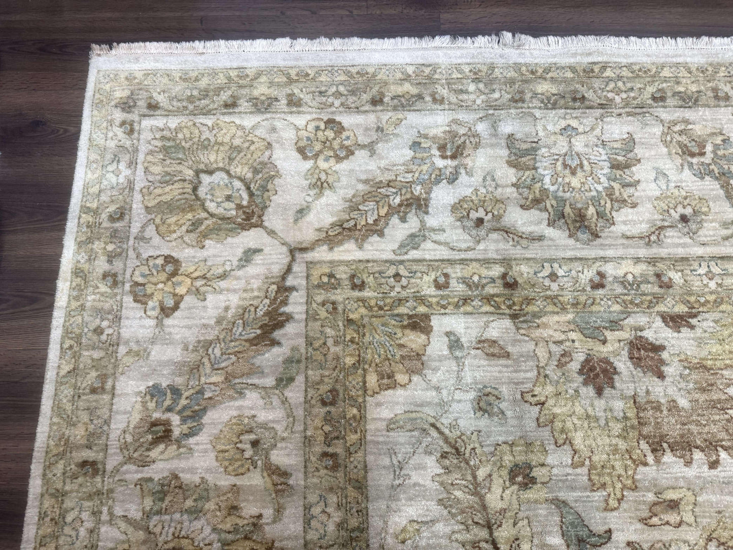 Palace Size Rug 12x15, Neutral Light Colors, Oat, Peshawar Chobi Oushak Rug, Handmade Wool Rug