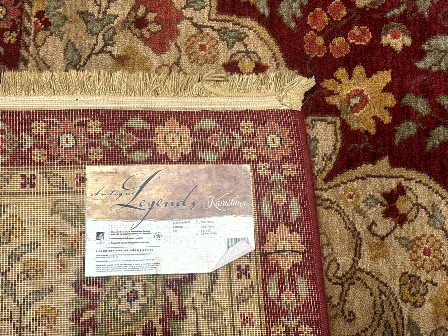 Karastan Rug Antique Legends Royal Tabriz Wool Pile Vintage Rare Design Collection