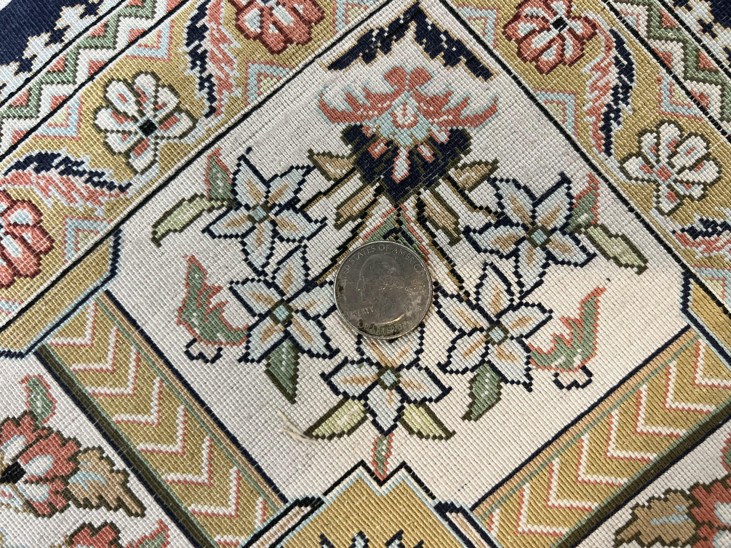 Luxury Sino Persian Silk Rug 4x6 Tree of Life Design Birds Hand Knotted Silk on Silk