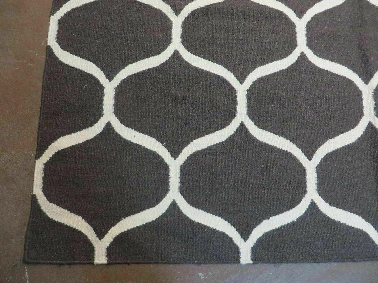 Handmade Flat Weave Wool Rug 5x8 Modern Contemporary Vegetable Dyes