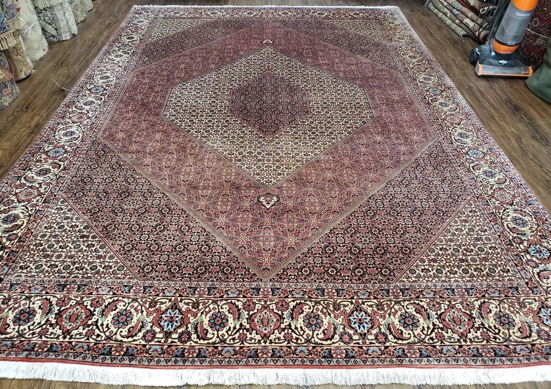 Persian Bijar Rug 8x11 With Herati Mahi Pattern Handwoven Wool