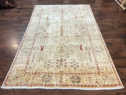 Oushak Rug Handmade Wool Peshawar Carpet For Farmhouse Decor 6x9.6