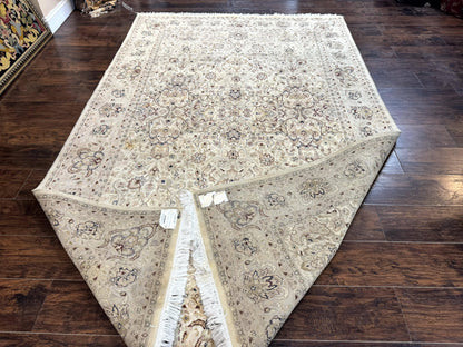 Persian Rug Handmade Wool 6x9 Floral Beige