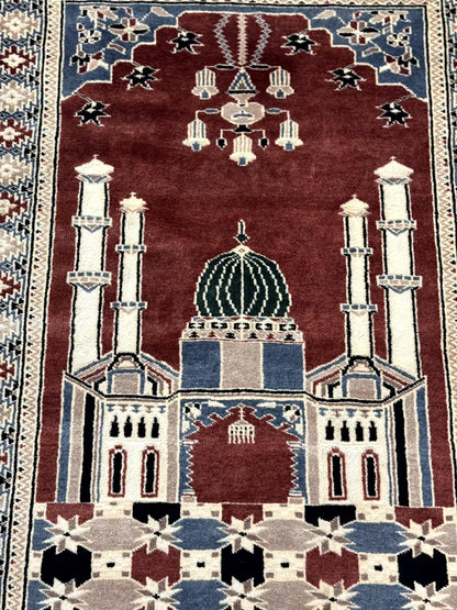 Small Pakistani Bokhara Prayer Rug 2.7 x 4